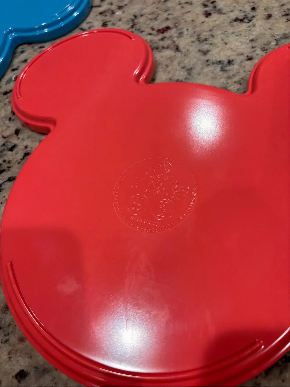 Disney Colorful Mickey-Shaped Melamine Plates — Blue, Red, Green, Orange